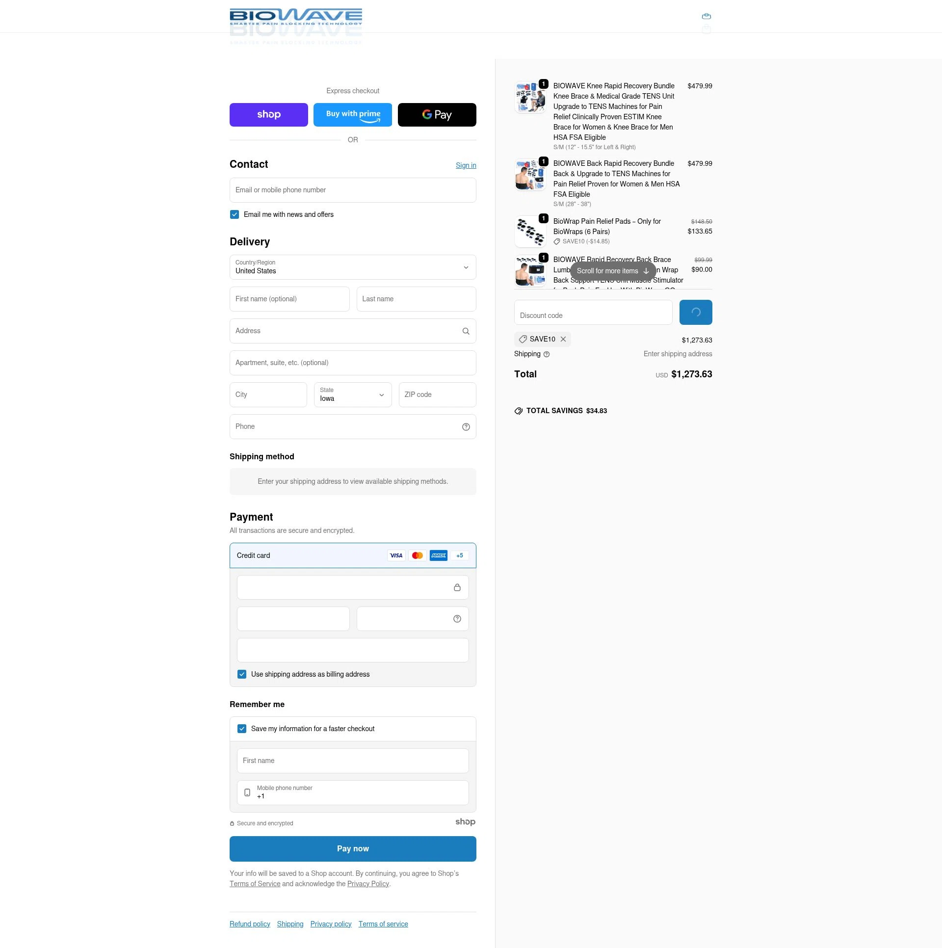 BioWaveGO checkout page showing BioWaveGO promo code box | Screenshot taken by SimplyCodes community member on Jan 3, 2026