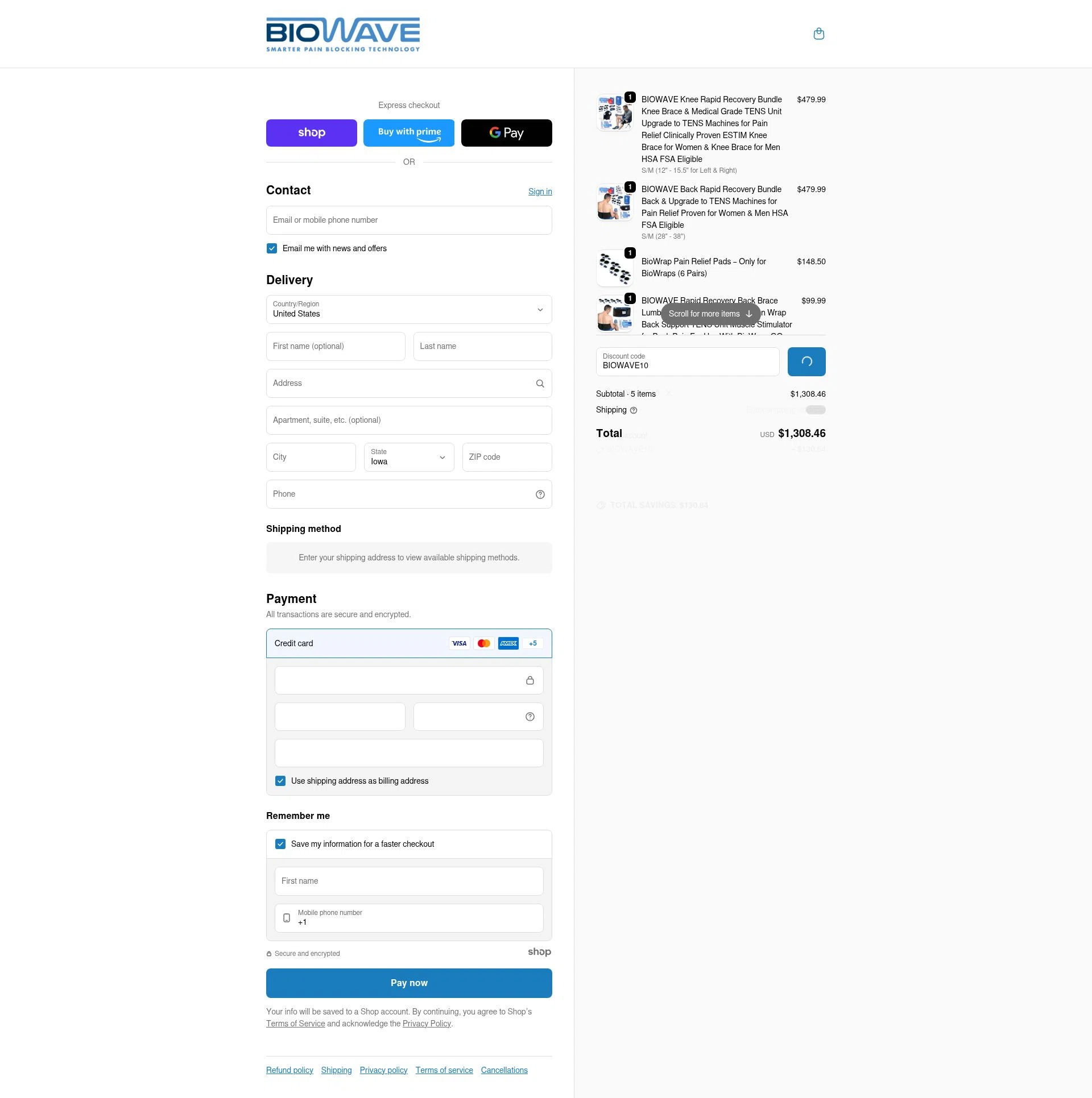 BioWaveGO checkout page showing BioWaveGO promo code box | Screenshot taken by SimplyCodes community member on Dec 29, 2025