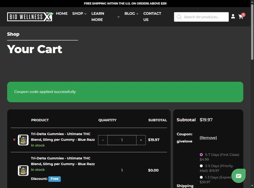 BiowellnessX checkout page showing BiowellnessX promo code box | Screenshot taken by SimplyCodes community member on Feb 7, 2026