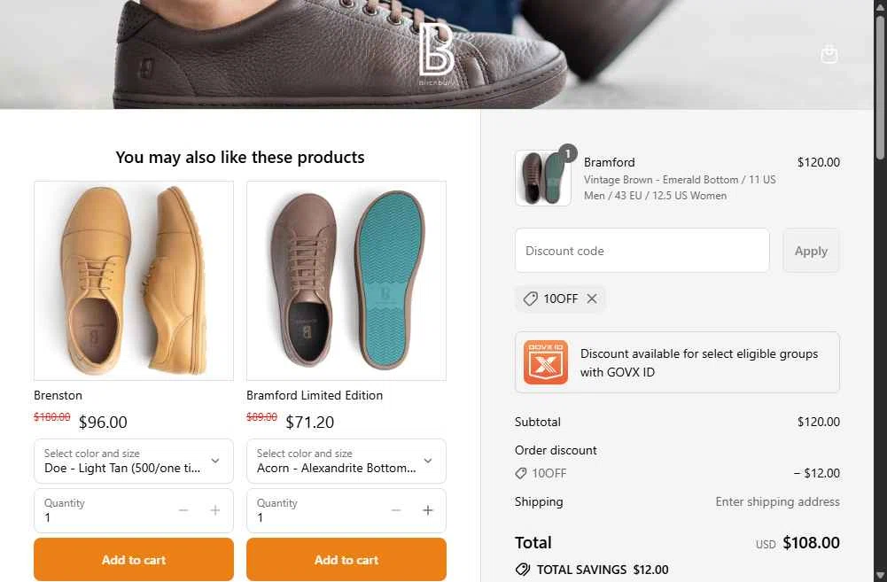 Birchbury checkout page showing Birchbury discount code box | Screenshot taken by SimplyCodes community member on Jul 15, 2025