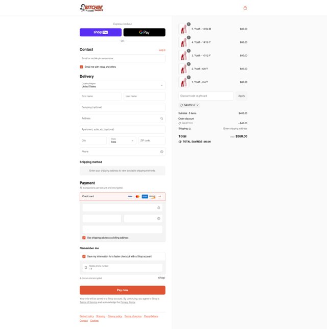 Bitchin' Sauce checkout page showing Bitchin' Sauce discount code box | Screenshot taken by SimplyCodes community member on Aug 17, 2025