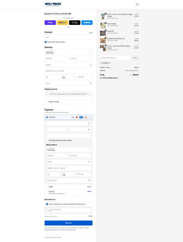 Bits and Pieces checkout page showing Bits and Pieces coupon code box | Screenshot taken by SimplyCodes community member on Sep 3, 2025
