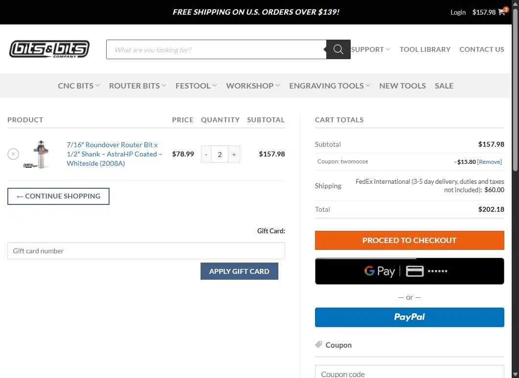 Bits & Bits Company checkout page showing Bits & Bits Company promo code box | Screenshot taken by SimplyCodes community member on Aug 4, 2025