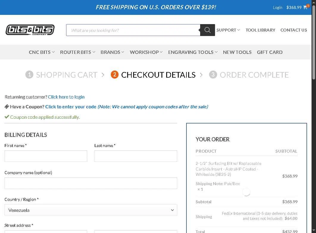 Bits & Bits Company checkout page showing Bits & Bits Company promo code box | Screenshot taken by SimplyCodes community member on Dec 27, 2025