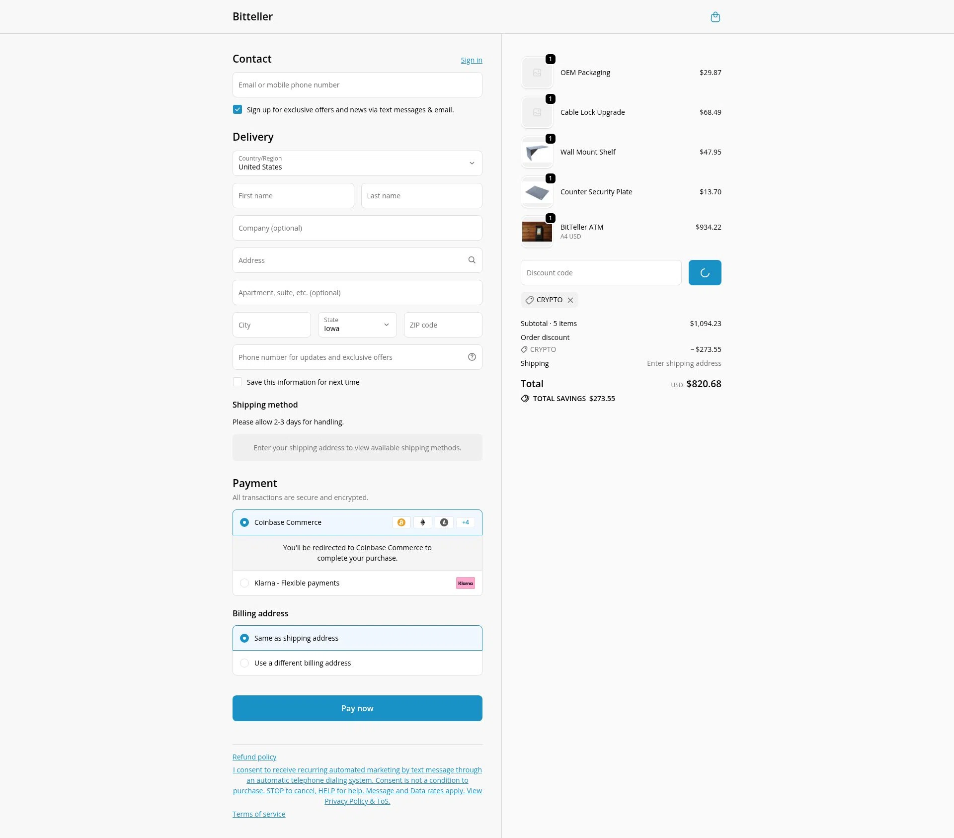 BitTeller checkout page showing BitTeller promo code box | Screenshot taken by SimplyCodes community member on Feb 11, 2026