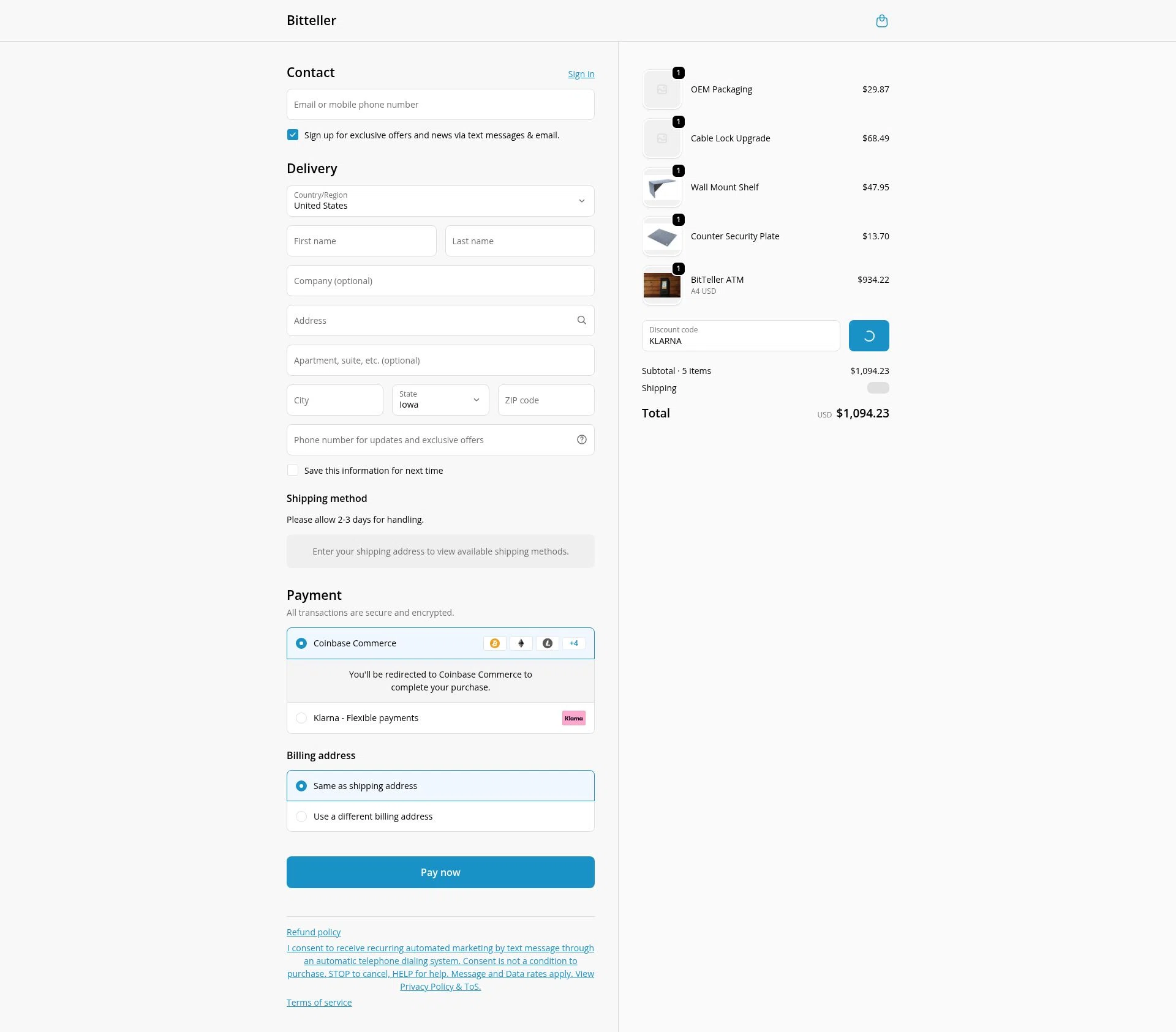 BitTeller checkout page showing BitTeller promo code box | Screenshot taken by SimplyCodes community member on Feb 11, 2026