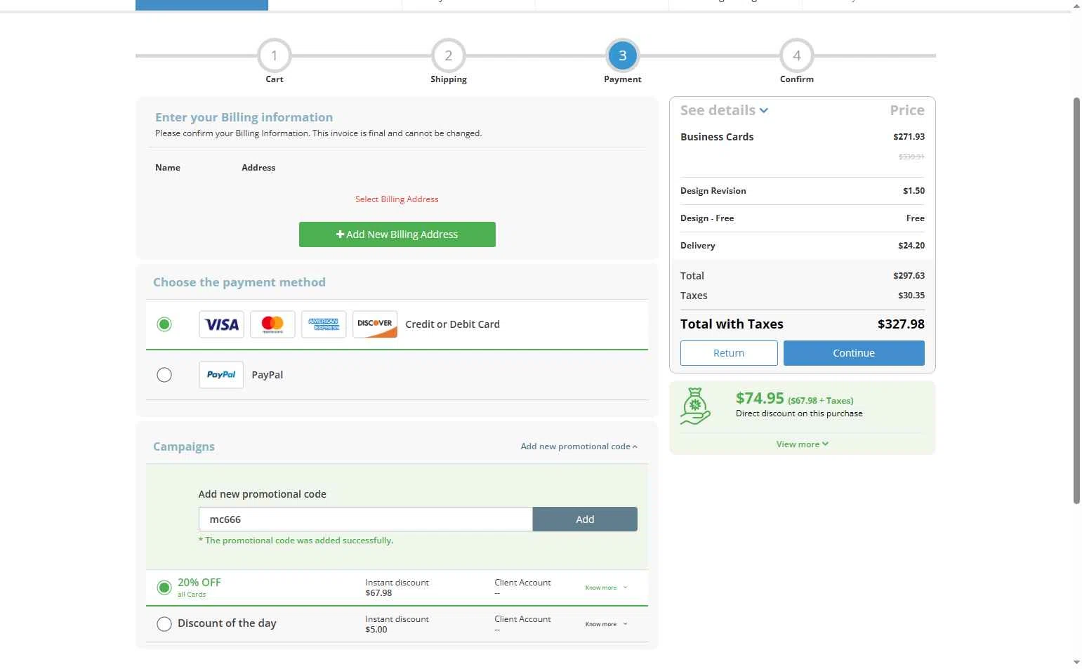 BIZAY checkout page showing BIZAY promo code box | Screenshot taken by SimplyCodes community member on Jan 30, 2026