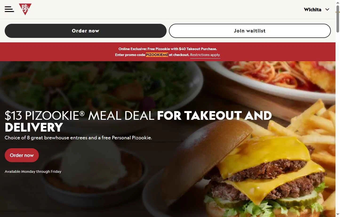 Verification screenshot for Free Pizookie Storewide (minimum Order $40) (must Add 1 Pizookie Dessert) at BJ's Restaurant & Brewery — 7mo ago