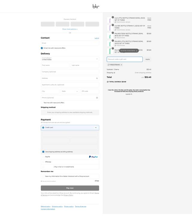 BKR checkout page showing BKR discount code box | Screenshot taken by SimplyCodes community member on Apr 25, 2025