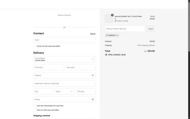 Blackbough Swim checkout page showing Blackbough Swim discount code box | Screenshot taken by SimplyCodes community member on Sep 9, 2025