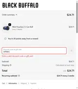 Black Buffalo coupon verification screenshot