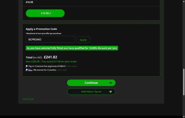 Blackcircles.com checkout page showing Blackcircles.com discount code box | Screenshot taken by SimplyCodes community member on Sep 15, 2025