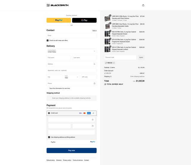 Blacksmith checkout page showing Blacksmith discount code box | Screenshot taken by SimplyCodes community member on Sep 15, 2025