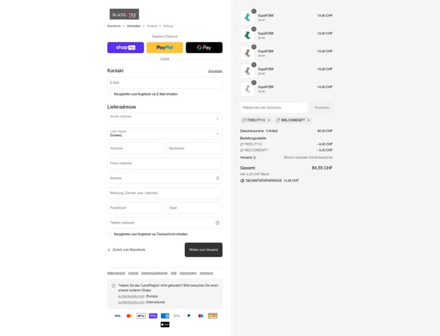 Blacksocks checkout page showing Blacksocks promo code box | Screenshot taken by SimplyCodes community member on Aug 9, 2025