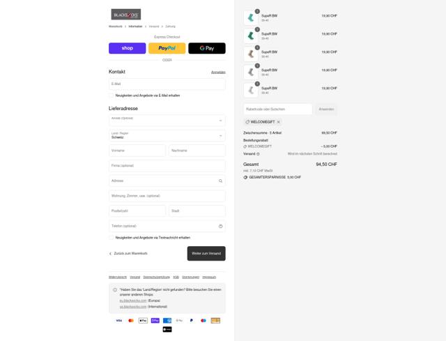 Blacksocks checkout page showing Blacksocks promo code box | Screenshot taken by SimplyCodes community member on Sep 8, 2025