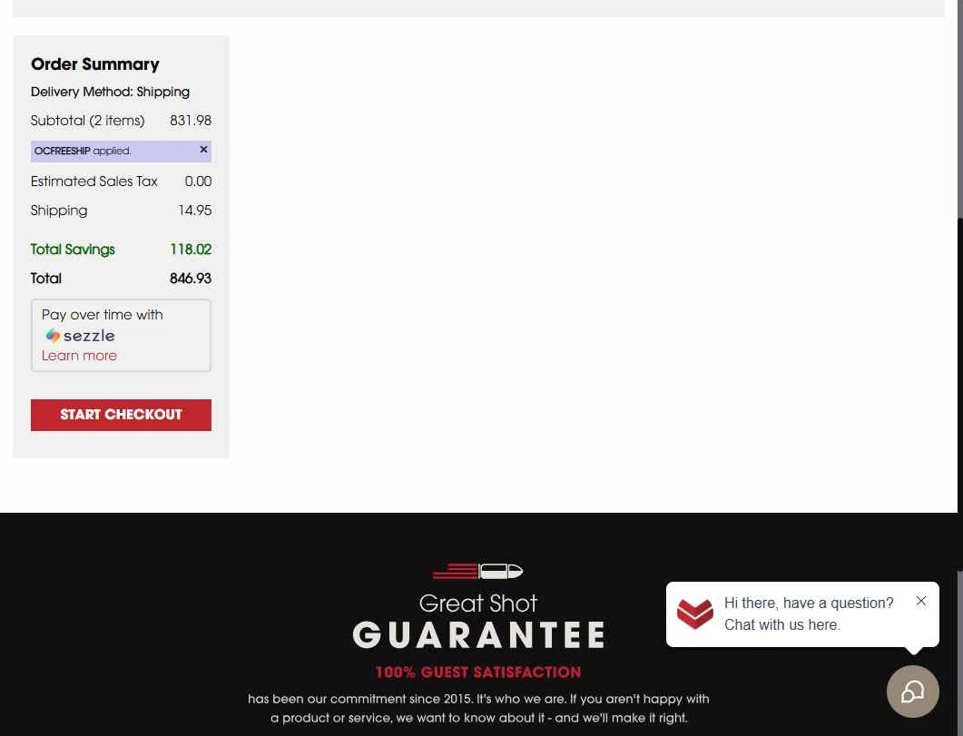 Blackstone Shooting checkout page showing Blackstone Shooting promo code box | Screenshot taken by SimplyCodes community member on Oct 11, 2025