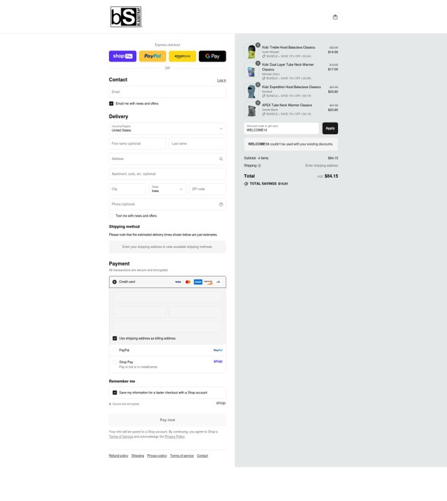 BlackStrap checkout page showing BlackStrap discount code box | Screenshot taken by SimplyCodes community member on Aug 28, 2025