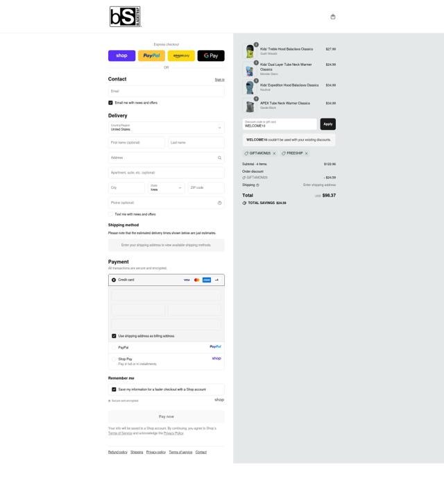 BlackStrap checkout page showing BlackStrap discount code box | Screenshot taken by SimplyCodes community member on Sep 9, 2025