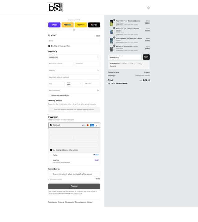 BlackStrap checkout page showing BlackStrap discount code box | Screenshot taken by SimplyCodes community member on Sep 9, 2025