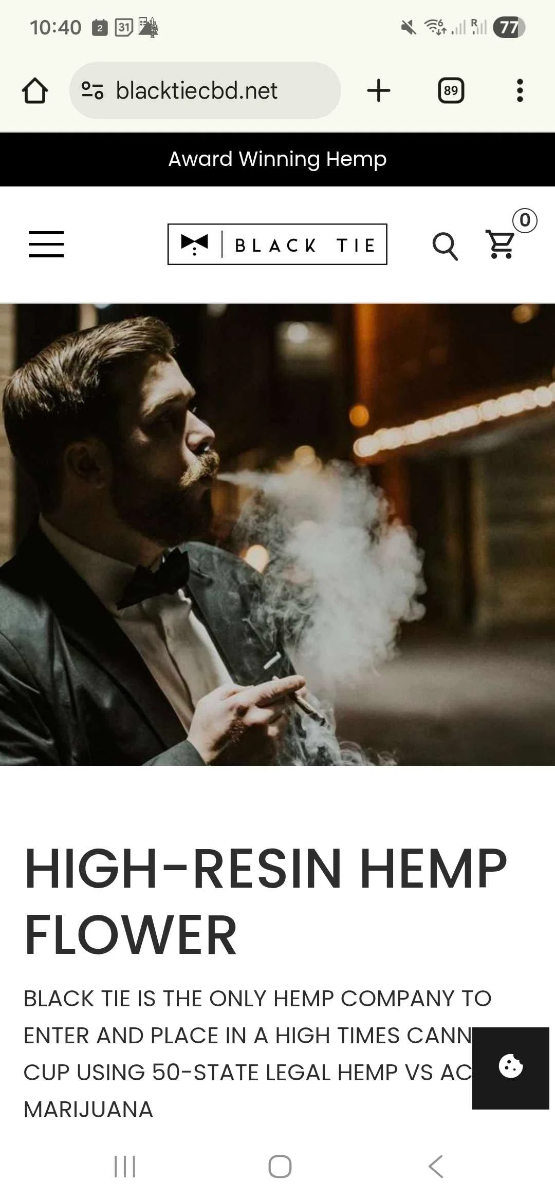 Black Tie CBD discount code screenshot showing code GABRIEL applied at Black Tie CBD checkout page. Uploaded by SimplyCodes community member ValiantMaestro7341 on Feb 2, 2026