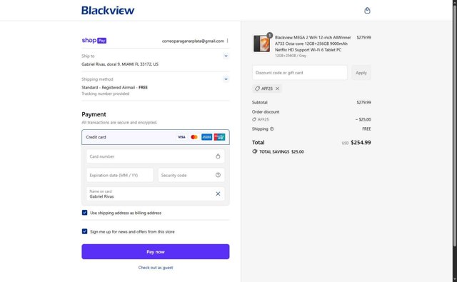 Blackview checkout page showing Blackview promo code box | Screenshot taken by SimplyCodes community member on Aug 5, 2025