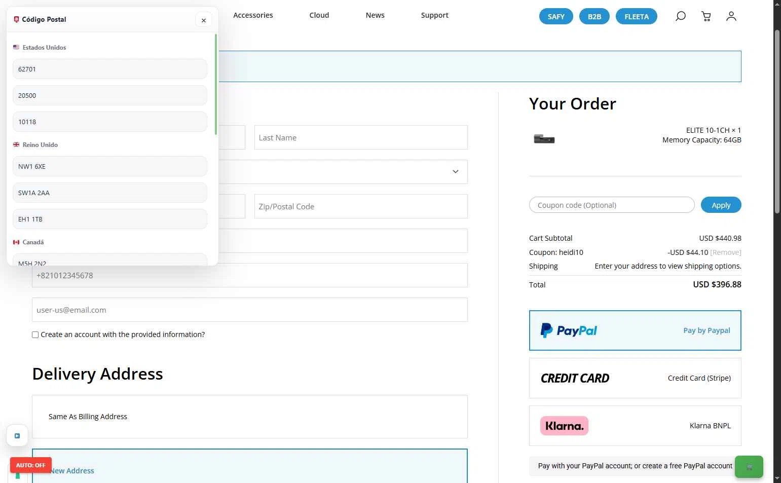 BlackVue checkout page showing BlackVue coupon code box | Screenshot taken by SimplyCodes community member on Feb 11, 2026