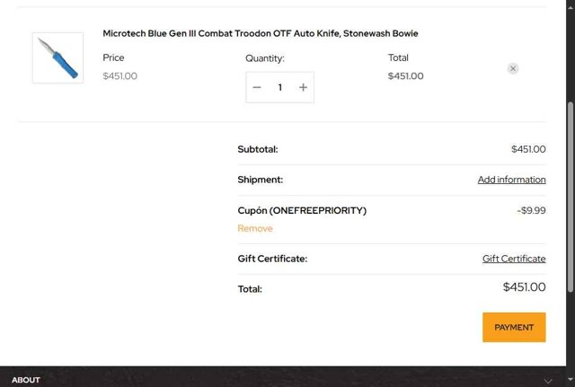 BladeOps checkout page showing BladeOps coupon code box | Screenshot taken by SimplyCodes community member on Aug 29, 2025