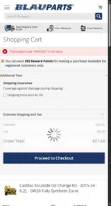 SAVINGS coupon verification screenshot