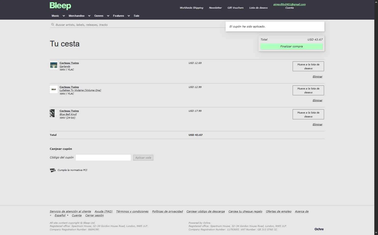 Bleep checkout page showing Bleep promo code box | Screenshot taken by SimplyCodes community member on Feb 7, 2026