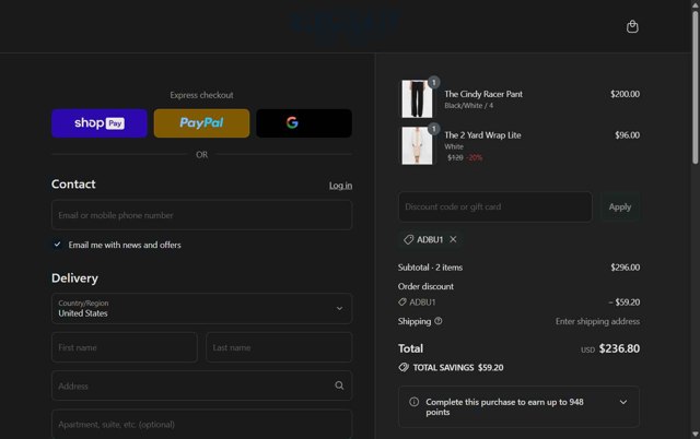 Bleusalt checkout page showing Bleusalt promo code box | Screenshot taken by SimplyCodes community member on Aug 28, 2025