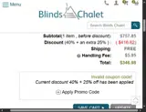BlindsChalet coupon verification screenshot