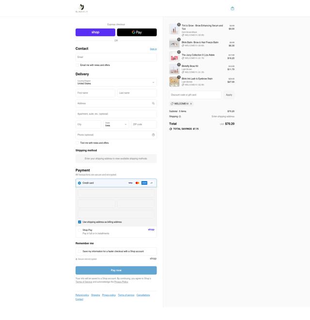 Blinkifly checkout page showing Blinkifly discount code box | Screenshot taken by SimplyCodes community member on Sep 12, 2025