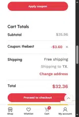 thebest coupon verification screenshot