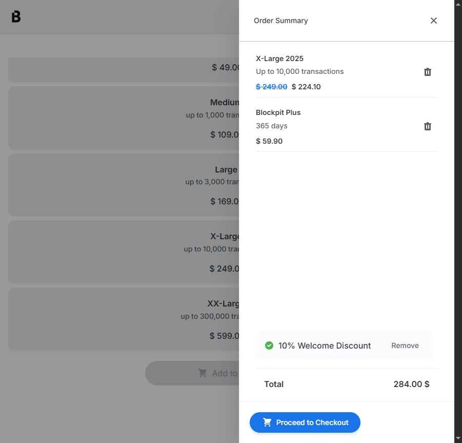 Blockpit checkout page showing Blockpit promo code box | Screenshot taken by SimplyCodes community member on Oct 20, 2025