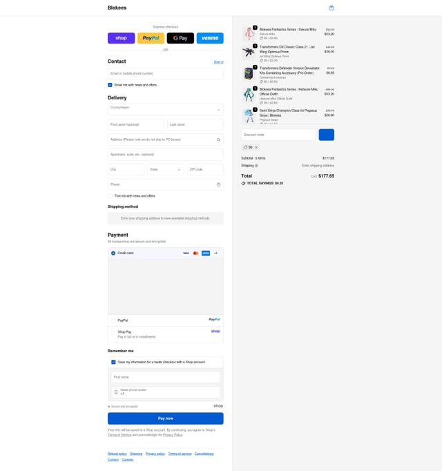 Blokees checkout page showing Blokees discount code box | Screenshot taken by SimplyCodes community member on Sep 21, 2025