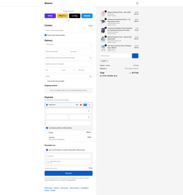 Blokees checkout page showing Blokees discount code box | Screenshot taken by SimplyCodes community member on Sep 21, 2025