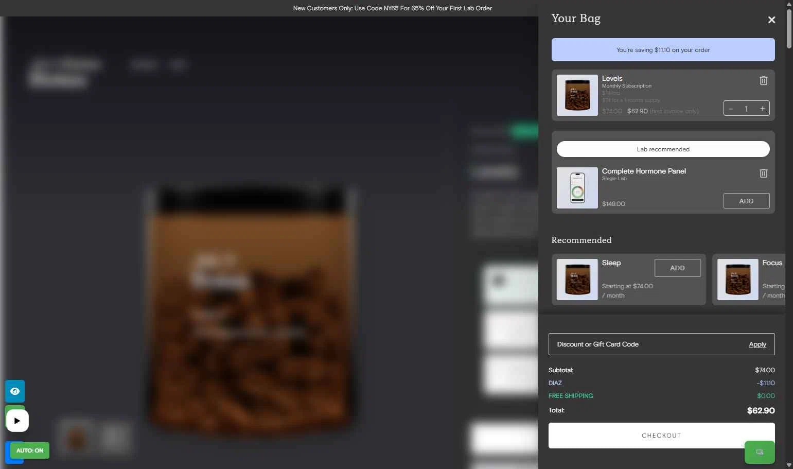 Blokes Health checkout page showing Blokes Health promo code box | Screenshot taken by SimplyCodes community member on Feb 1, 2026
