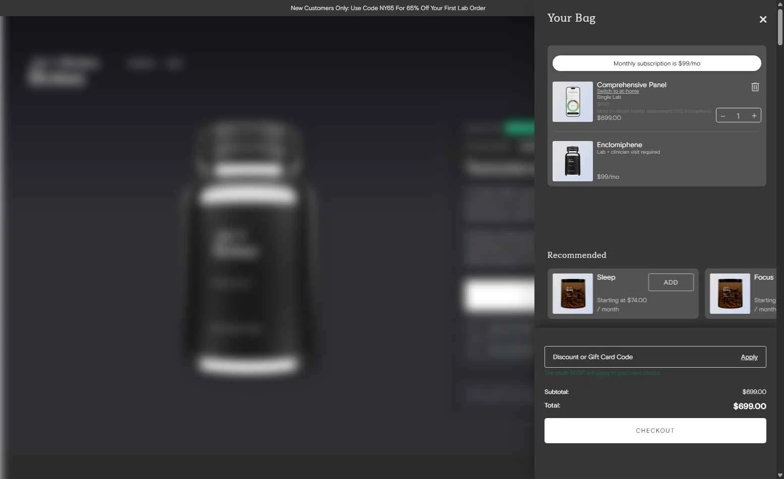 Blokes Health checkout page showing Blokes Health promo code box | Screenshot taken by SimplyCodes community member on Feb 11, 2026