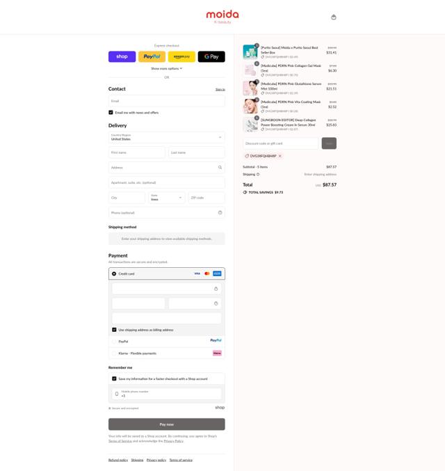 Blooming Koco checkout page showing Blooming Koco promo code box | Screenshot taken by SimplyCodes community member on Sep 12, 2025