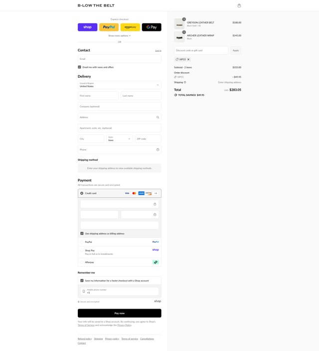 B-Low The Belt checkout page showing B-Low The Belt discount code box | Screenshot taken by SimplyCodes community member on Sep 2, 2025