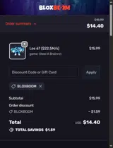 BLOXBOOM coupon verification screenshot