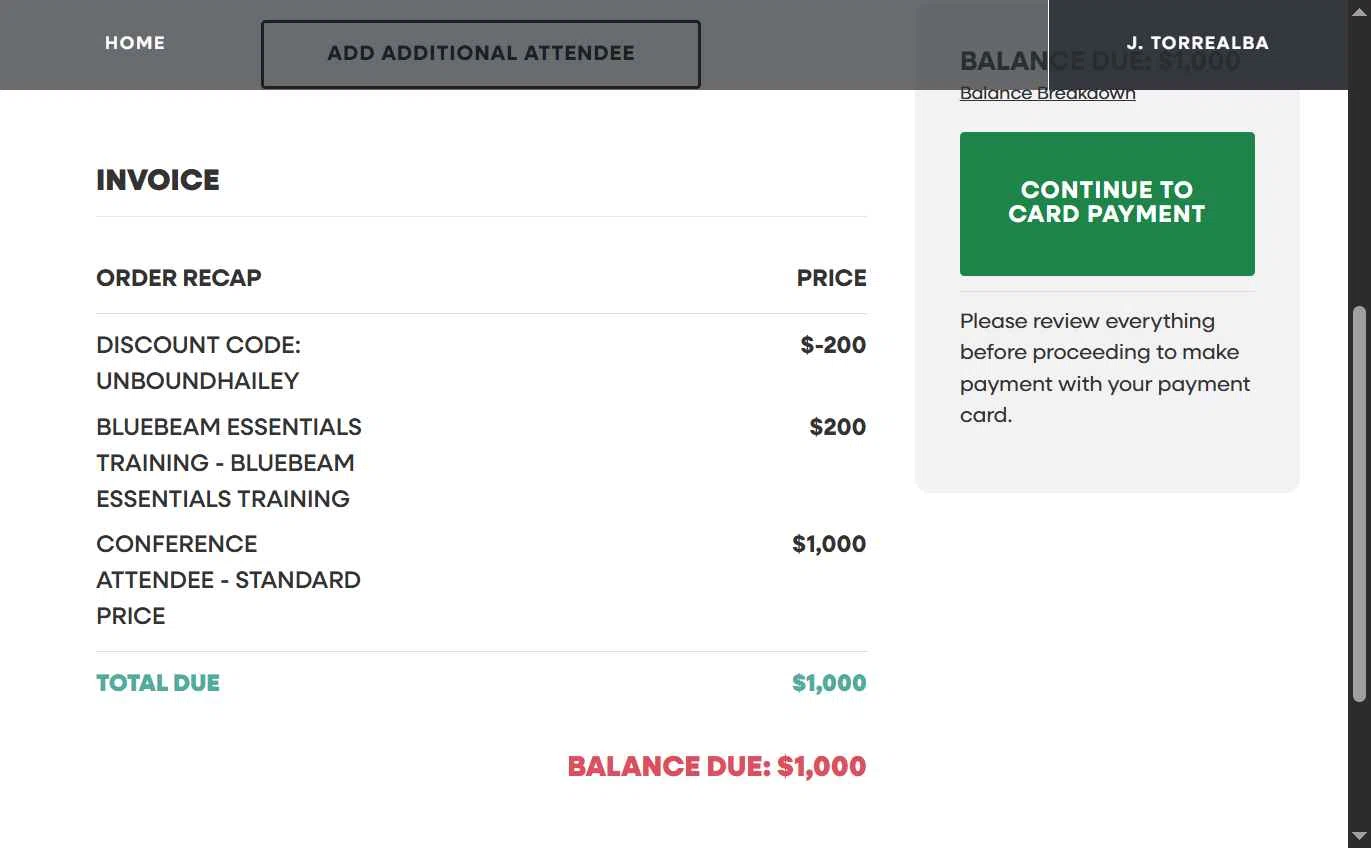 Bluebeam Revu checkout page showing Bluebeam Revu promo code box | Screenshot taken by SimplyCodes community member on Aug 18, 2025