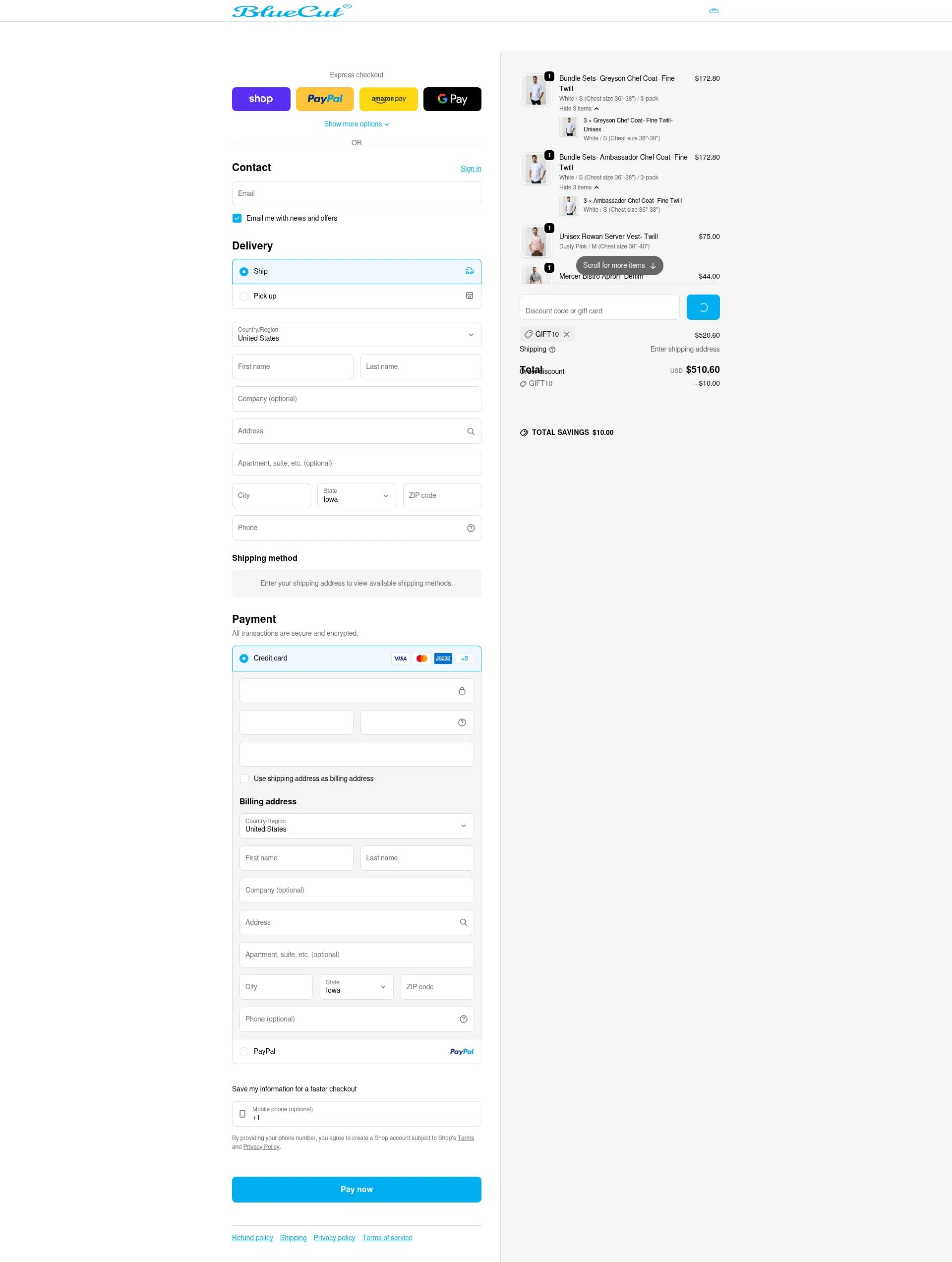 BlueCut checkout page showing BlueCut promo code box | Screenshot taken by SimplyCodes community member on Feb 5, 2026