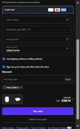 WELCOME10 coupon verification screenshot