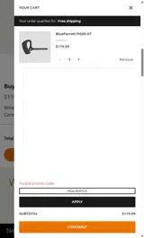 HOLIDAY25 coupon verification screenshot