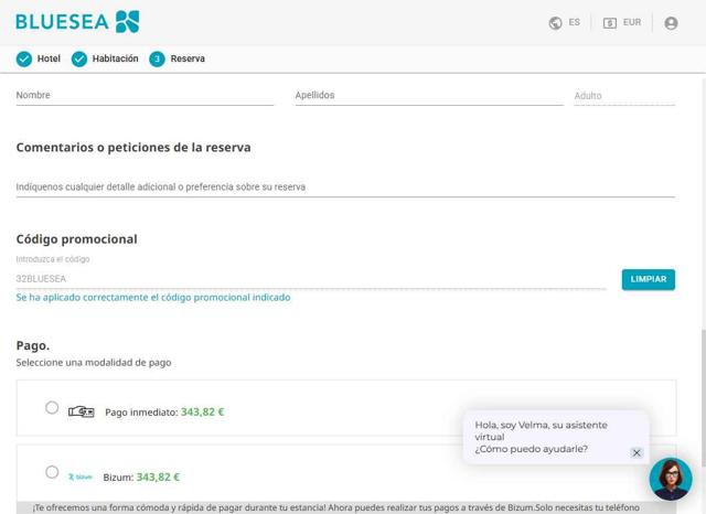 Blue Sea Hotels checkout page showing Blue Sea Hotels discount code box | Screenshot taken by SimplyCodes community member on Jul 15, 2025
