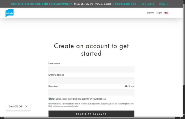 Blurb checkout page showing Blurb promo code box | Screenshot taken by SimplyCodes community member on Jul 17, 2025