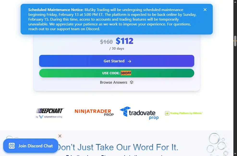BluSky checkout page showing BluSky promo code box | Screenshot taken by SimplyCodes community member on Feb 18, 2026