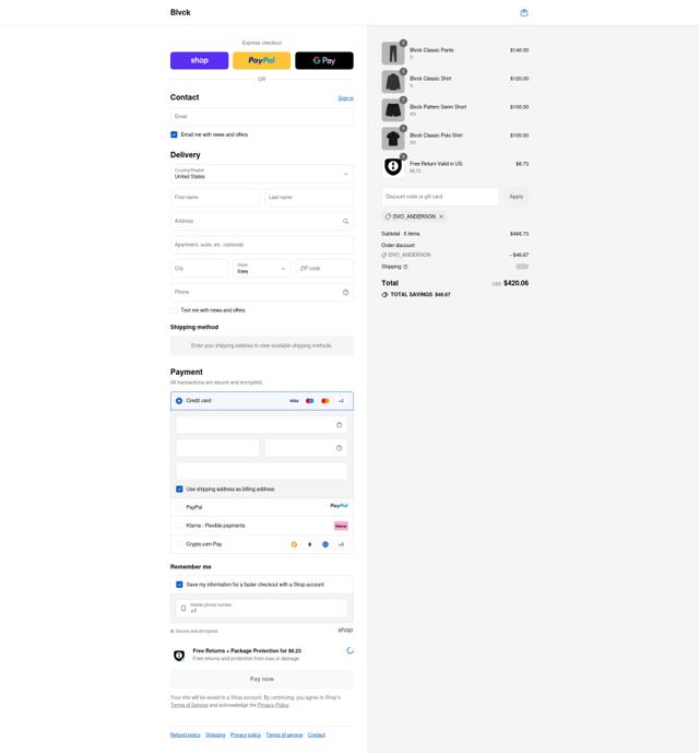 Blvck Paris checkout page showing Blvck Paris discount code box | Screenshot taken by SimplyCodes community member on Sep 14, 2025