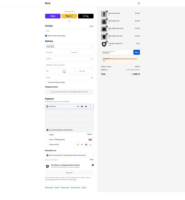 Blvck Paris checkout page showing Blvck Paris discount code box | Screenshot taken by SimplyCodes community member on Sep 14, 2025